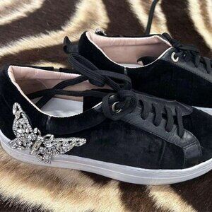 Like new Aruna Seth Rocket Black Velvet Sneakers shoes size UK 38